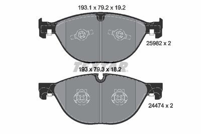 Комплект тормозных колодок, дисковый тормоз 2598201