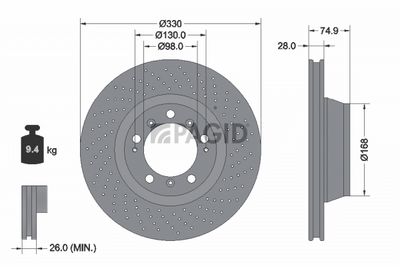 спирачен диск PAGID 54536NHC