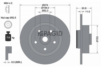 Tarcza hamulcowa PAGID 54422NC