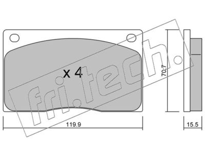 Комплект тормозных колодок, дисковый тормоз fri.tech. 091.0 для ASTON MARTIN VIRAGE
