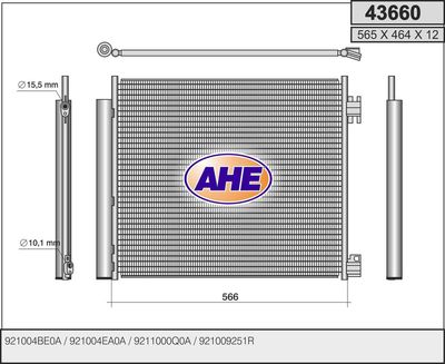 AHE 43660 Радиатор кондиционера  для RENAULT KADJAR (Рено Kаджар)