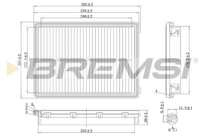 Воздушный фильтр BREMSI FA1589 для KIA OPTIMA