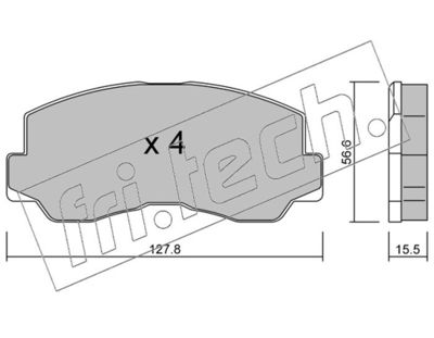 Zestaw klocków hamulcowych, hamulce tarczowe FRI.TECH. 114.0