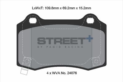 Sada brzdových doštičiek, kotúčová brzda PAGID RACING T8055SP2001
