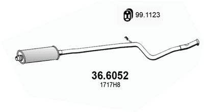 ASSO 36.6052 Глушитель выхлопных газов  для PEUGEOT 206 (Пежо 206)