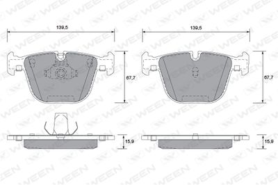 WEEN 151-1205 Тормозные колодки и сигнализаторы  для BENTLEY ARNAGE (Бентли Арнаге)