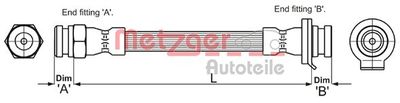 METZGER 4118509 Тормозной шланг  для ALFA ROMEO GTV (Альфа-ромео Гтв)
