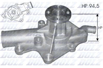DOLZ J203 Помпа (водяной насос)  для JEEP WRANGLER (Джип Wранглер)