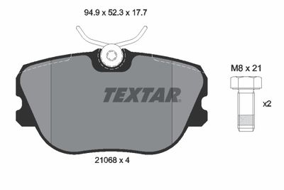 Комплект тормозных колодок, дисковый тормоз TEXTAR 2106804 для SAAB 9000