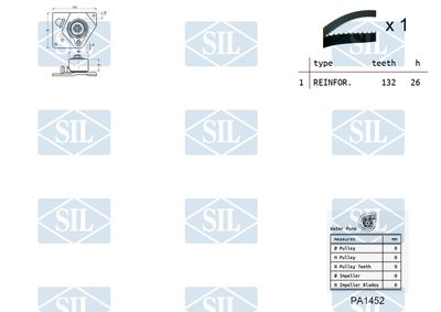 SET POMPA APA + CUREA DINTATA Saleri SIL K1PA1452 1