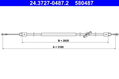 Тросик, cтояночный тормоз ATE 24.3727-0487.2 для MERCEDES-BENZ VITO