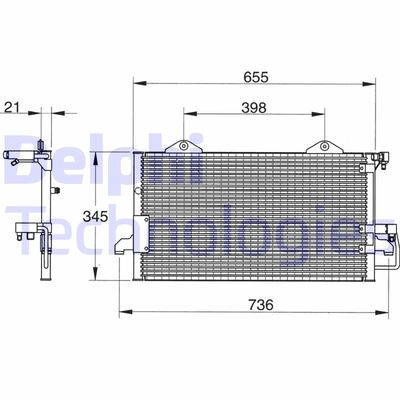 DELPHI TSP0225012 Радиатор кондиционера  для AUDI CABRIOLET (Ауди Кабриолет)
