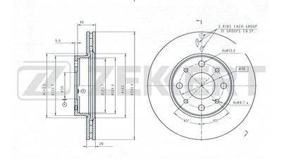 ZEKKERT BS-6629 Тормозные диски для FIAT DOBLO Автофургон / микроавтобус (223_) 1.9 JTD (223ZXE1A) ZEKKERT BS-6629 Тормозные диски для FIAT DOBLO Автофургон / микроавтобус (223_) 1.9 JTD (223ZXE1A)