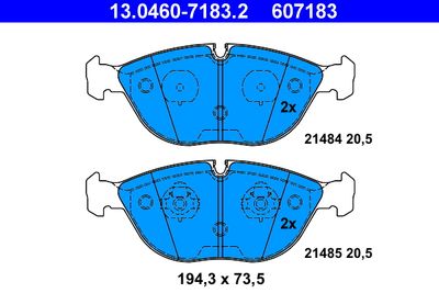Комплект тормозных колодок, дисковый тормоз ATE 13.0460-7183.2 для BENTLEY ARNAGE