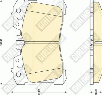 GIRLING 6134739 Тормозные колодки и сигнализаторы  для LEXUS LS (_F4_) 460 (USF40, USF41)