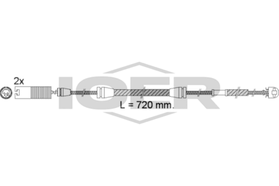 предупредителен контактен сензор, износване на накладките ICER 610498 E C