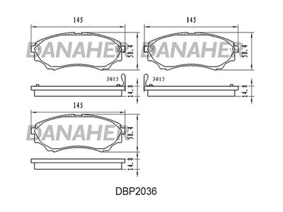 Комплект тормозных колодок, дисковый тормоз DANAHER DBP2036 для FORD RANGER