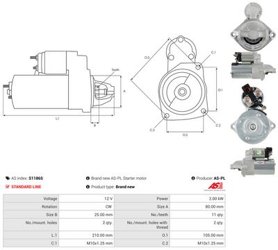 STARTER AS-PL S1186S 4
