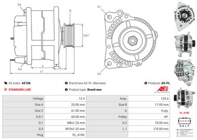 GENERATOR / ALTERNATOR AS-PL A5106 4