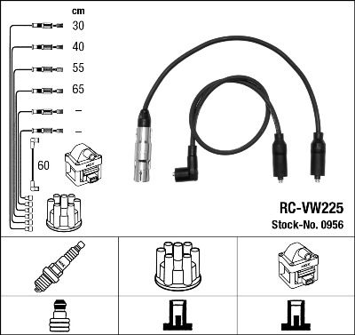 Комплект проводов зажигания NGK 0956 для SEAT TOLEDO