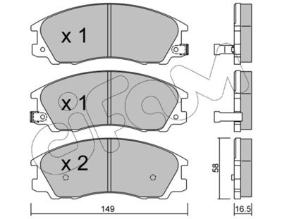 Brake Pad Set, disc brake 822-506-0