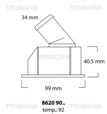 Термостат, охлаждающая жидкость TRISCAN 8620 9092 для CHEVROLET REZZO