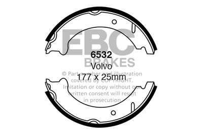 EBC Brakes 6532 Ремкомплект барабанных колодок  для VOLVO S90 (Вольво С90)