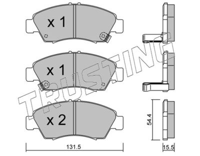 Комплект тормозных колодок, дисковый тормоз TRUSTING 140.0 для HONDA LOGO