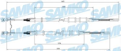 Тросик, cтояночный тормоз SAMKO C0559B для OPEL COMBO