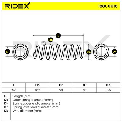пружина за ходовата част RIDEX 188C0016