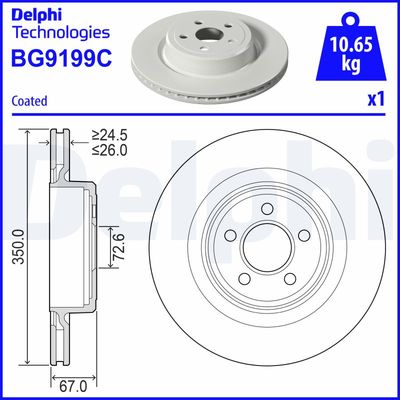 Tarcza hamulcowa DELPHI BG9199C