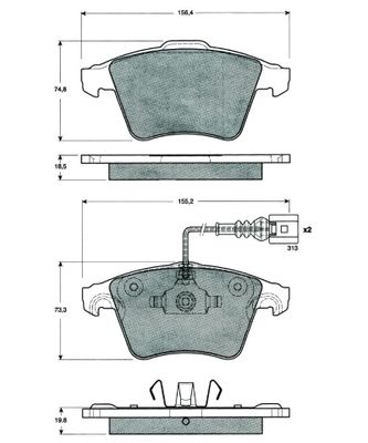 BREMSBELAGSATZ SCHEIBENBREMSE