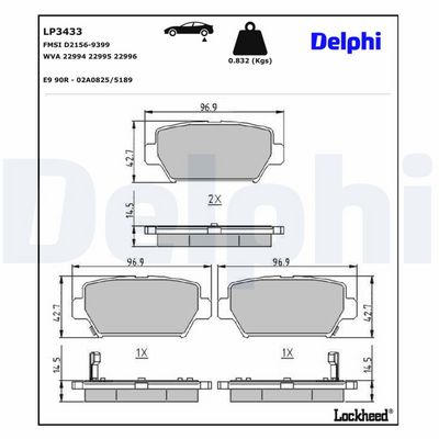Remblokken set Achter , past: MITSUBISHI ECLIPSE CROSS 1.5/2.0/2.2D 10.17-