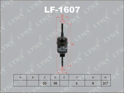 LF-1607 LYNXauto Топливный фильтр