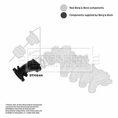 Intake Hose, air filter Borg & Beck BTH1644