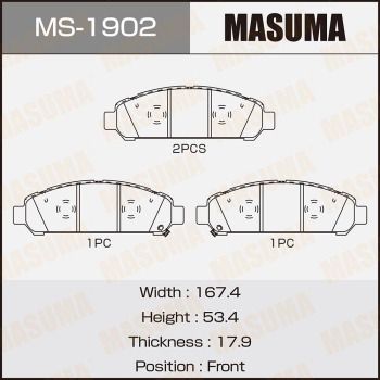 MASUMA MS-1902 Ремкомплект барабанных колодок  для TOYOTA VENZA (Тойота Венза)