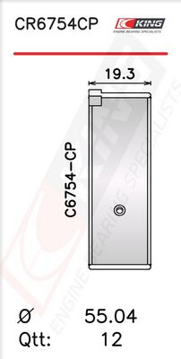 Черупка на биелен лагер KING CR6754CP0.5