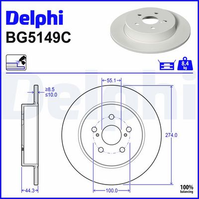 BREMSSCHEIBE DELPHI BG5149C