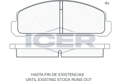 комплект спирачно феродо, дискови спирачки ICER 180232