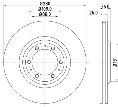 Тормозной диск HELLA 8DD 355 106-001 для ISUZU RODEO