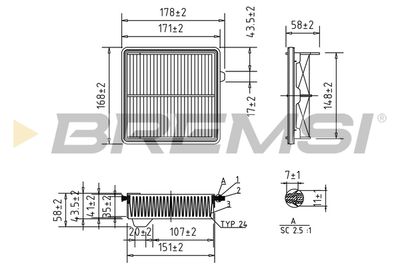 BREMSI FA1041 Воздушный фильтр  для HONDA JAZZ (Хонда Жазз)