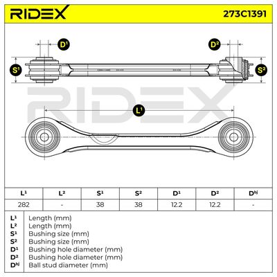 носач, окачване на колелата RIDEX 273C1391