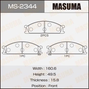 Комплект тормозных колодок MASUMA MS-2344 для NISSAN URVAN