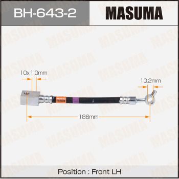 MASUMA BH-643-2 Тормозной шланг  для INFINITI  (Инфинити М35)