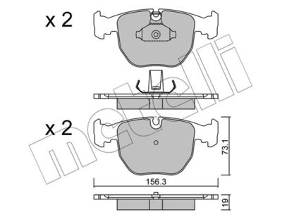 Комплект тормозных колодок, дисковый тормоз 22-0559-0