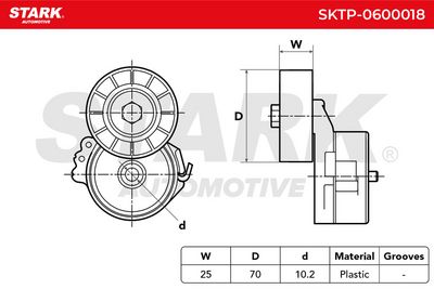 обтящна ролка, пистов ремък STARK SKTP-0600018