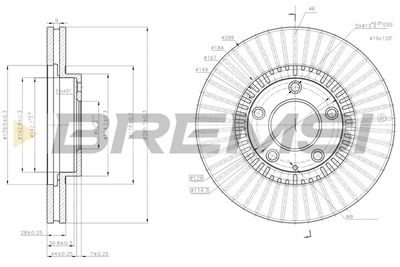 Тормозной диск BREMSI CD8262V для MAZDA MPV