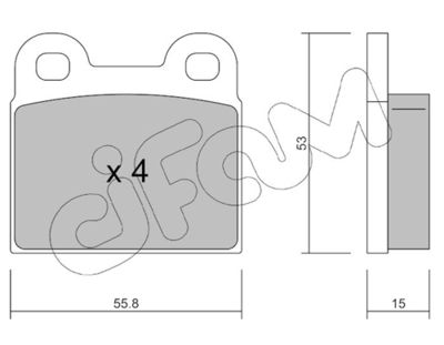 Комплект тормозных колодок, дисковый тормоз 822-002-1