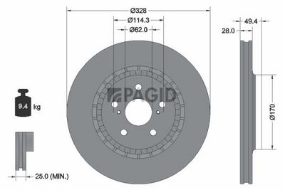 спирачен диск PAGID 56415NC