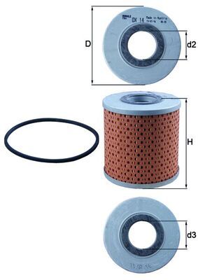 Oliefilter - OX14D - KNECHT